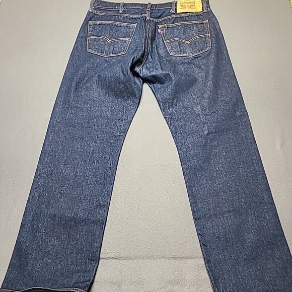 Levis 501 Mens Jeans 40x34 (Tag) Button Fly 40x31 (Actual) Blue Straight Fit - Picture 12 of 14
